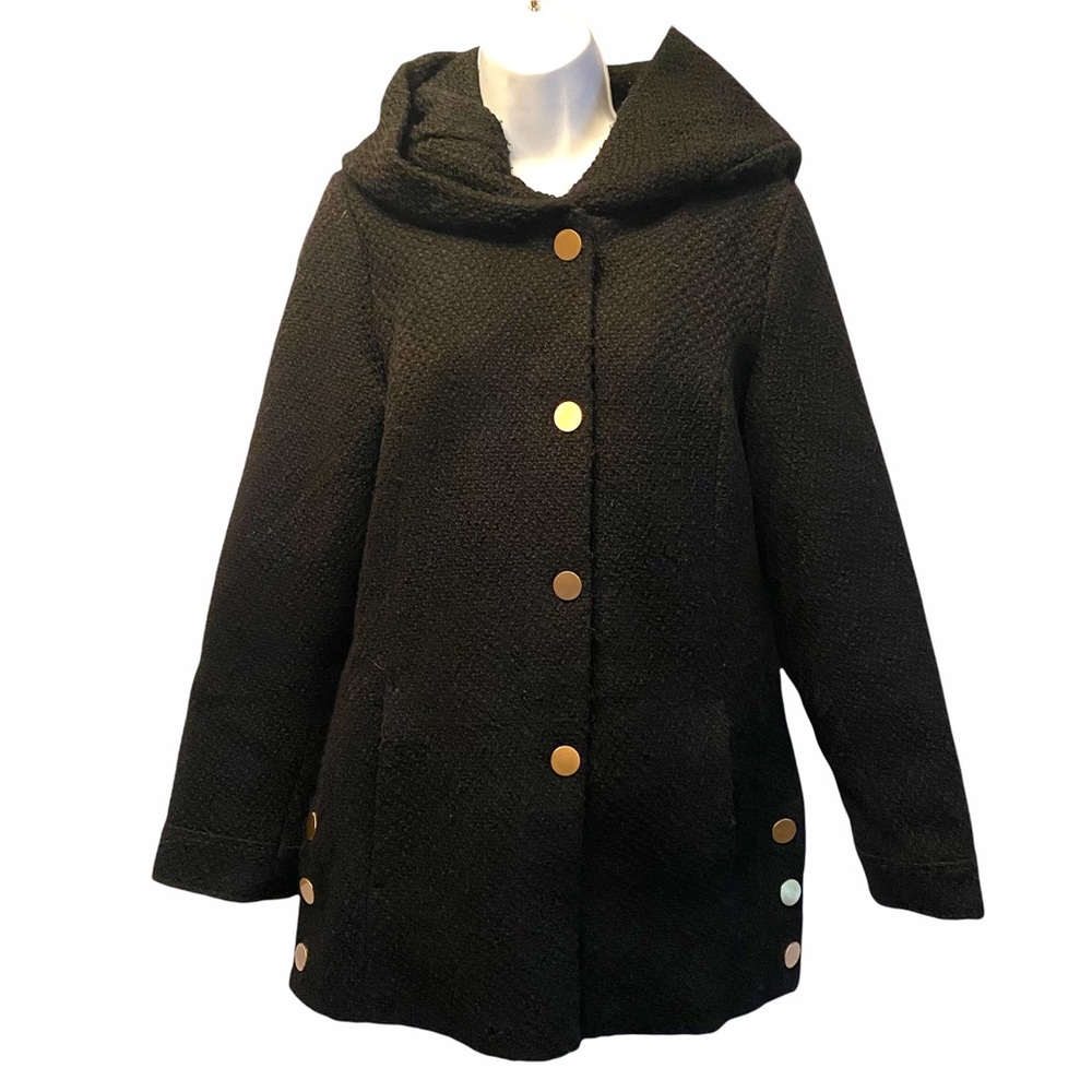 APT 9 hooded tweed fabric jacket